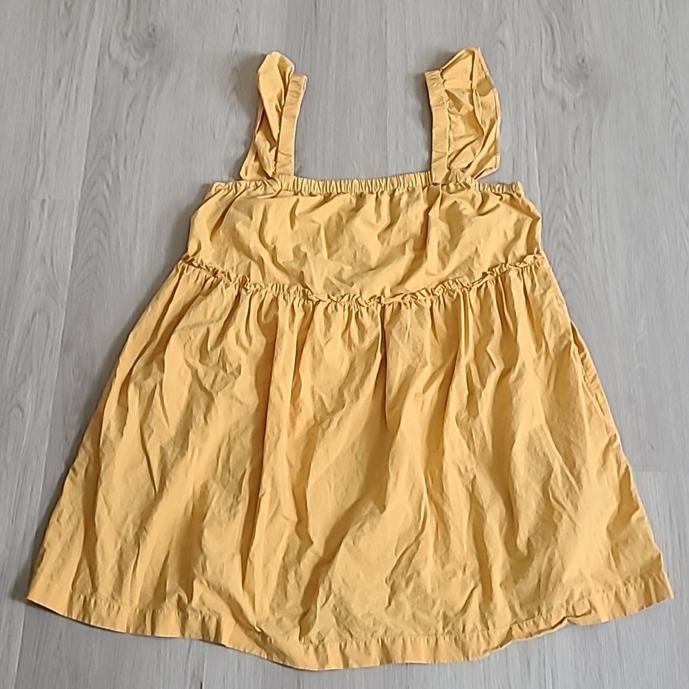 Madewell Flutter-Sleeve Square-Neck Mini Dress Autumn Wheat XXL marigold Summer - Picture 5 of 9
